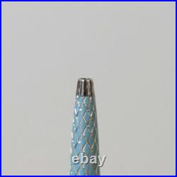 Tiffany & Co. Ballpoint Pen Diamond Texture Tiffany Blue Sterling Silver 925 USE