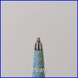 Tiffany & Co. Ballpoint Pen Diamond Texture Tiffany Blue Sterling Silver 925 USE