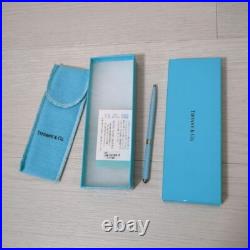 Tiffany & Co. Ballpoint Pen Diamond Texture Tiffany Blue Sterling Silver 925 USE