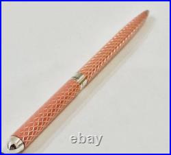 Tiffany&Co Ballpoint Pen Pink Diamond Texture Silver 925 Germany Rare Auth JP