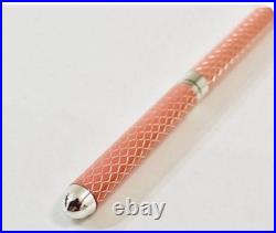 Tiffany&Co Ballpoint Pen Pink Diamond Texture Silver 925 Germany Rare Auth JP
