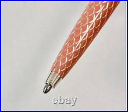 Tiffany&Co Ballpoint Pen Pink Diamond Texture Silver 925 Germany Rare Auth JP