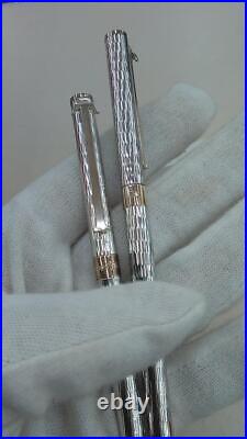 Tiffany & Co. Ballpoint Pen Sterling Silver 925 T Clip Set Of 2 Authentic