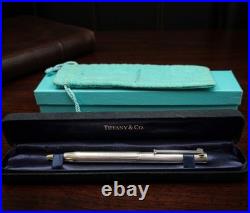 Tiffany & Co Ballpoint Pen Sterling Silver 925 T Clip Twist Germany With Box
