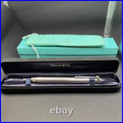 Tiffany & Co Ballpoint Pen Sterling Silver 925 T Clip Twist Germany With Box