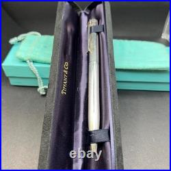 Tiffany & Co Ballpoint Pen Sterling Silver 925 T Clip Twist Germany With Box