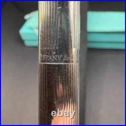 Tiffany & Co Ballpoint Pen Sterling Silver 925 T Clip Twist Germany With Box