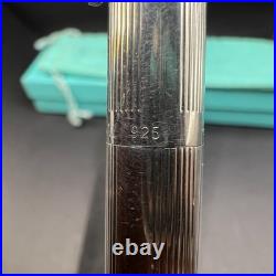 Tiffany & Co Ballpoint Pen Sterling Silver 925 T Clip Twist Germany With Box