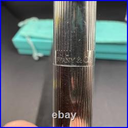 Tiffany & Co Ballpoint Pen Sterling Silver 925 T Clip Twist Germany With Box