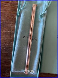 Tiffany & Co Ballpoint T Clip Germany 925 Sterling Silver Twist Pen Engraved Box