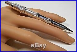 Tiffany & Co. Bamboo Ink Pen Sterling Silver Vintage, RARE with T & Co Pouch & Box