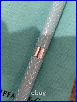 Tiffany & Co Blue Diamond Pattern Sterling Silver Ballpoint Pen