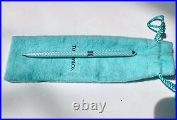 Tiffany & Co. Blue Sterling Lacquer Purse Ballpoint Pen L4.6in 2 Storage Pouches