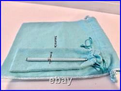 Tiffany & Co. Blue Sterling Lacquer Purse Ballpoint Pen L4.6in 2 Storage Pouches