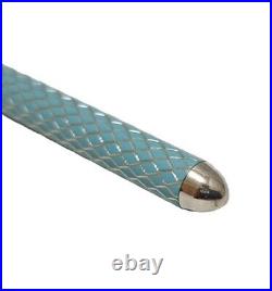 Tiffany & Co. Blue Sterling Lacquer Purse Ballpoint Pen L4.6in 2 Storage Pouches