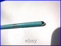 Tiffany & Co. Blue Sterling Lacquer Purse Ballpoint Pen L4.6in 2 Storage Pouches