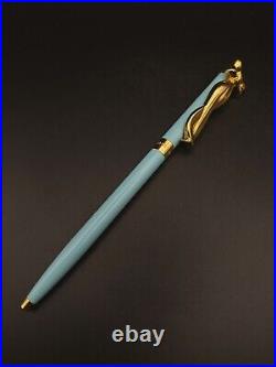 Tiffany & Co. Blue with Gold Ribbon Clip Ballpoint Pen Near Mint