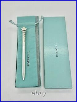 Tiffany & Co. Caduceus Motif Ballpoint Pen Sterling Silver Authentic