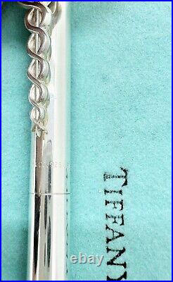 Tiffany & Co. Caduceus Motif Ballpoint Pen Sterling Silver Authentic