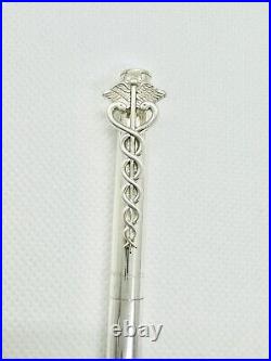 Tiffany & Co. Caduceus Motif Ballpoint Pen Sterling Silver Authentic