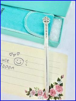 Tiffany & Co. Caduceus Motif Ballpoint Pen Sterling Silver Authentic Ag925