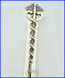 Tiffany & Co. Caduceus Motif Ballpoint Pen Sterling Silver Authentic Ag925