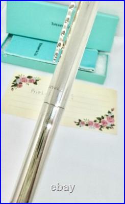 Tiffany & Co. Caduceus Motif Ballpoint Pen Sterling Silver Authentic Ag925