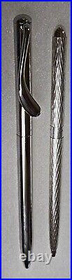 Tiffany & Co Elsa Peretti & Rare Diamond Weave Sterling Silver Ballpoint Pen Set