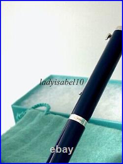 Tiffany & Co. Executive Blue Ballpoint T- Clip Pen AG925 Silver Germany with Box