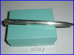 Tiffany & Co Germany Sterling Silver Engine Turned Ballpoint Pen- Light Monogram