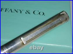 Tiffany & Co Germany Sterling Silver Engine Turned Ballpoint Pen- Light Monogram