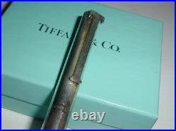 Tiffany & Co Germany Sterling Silver Engine Turned Ballpoint Pen- Light Monogram