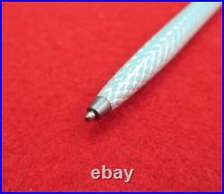 Tiffany & Co. Lacquer Purse Ballpoint Pen Diamond Texture Blue Gold Very Good
