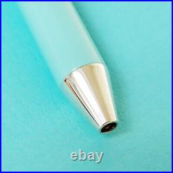 Tiffany & Co Logo Ballpoint Pen Blue Silver Sterling 925 Ink Black 01MQ460