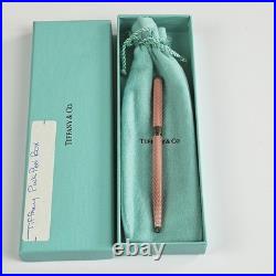Tiffany & Co. Pink Purse Pen Laquer Diamond Texture Ballpoint Pen Vintage