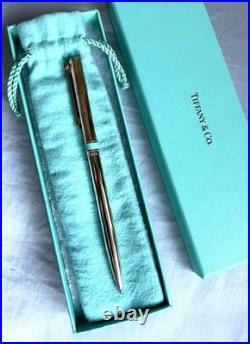 Tiffany & Co. Solid Sterling Silver Ballpoint Pen With Pouch And Box