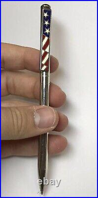 Tiffany & Co Sterling Silver. 925 American Flag Patriotic Pen USA Never Forget