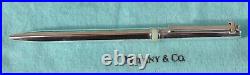 Tiffany & Co. Sterling Silver 925 Ballpoint Pen T- Clip Blue Accent