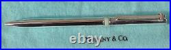 Tiffany & Co. Sterling Silver 925 Ballpoint Pen T- Clip Blue Accent