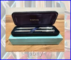 Tiffany & Co Sterling Silver. 925 Pen & Pencil Set 1997 Engraved with Box