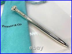 Tiffany & Co. Sterling Silver 925 T-clip Ballpoint Pen Black Ink Used