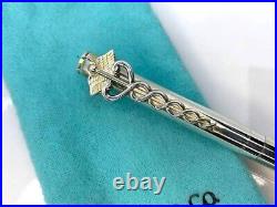 Tiffany & Co. Sterling Silver 925 T-clip Ballpoint Pen Black Ink Used
