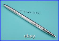 Tiffany Co Sterling Silver Ball Point Pen Ornate Detail 4.5 No Cart M1814