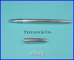 Tiffany Co Sterling Silver Ball Point Pen Ornate Detail 4.5 No Cart M1814