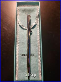 Tiffany & Co. Sterling Silver Ballpoint Pen Full Set WithPouch, Box & Gift Bag