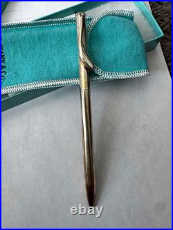 Tiffany & Co. Sterling Silver Ballpoint Pen with Silver Trim, Box & Pouch