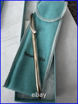 Tiffany & Co. Sterling Silver Ballpoint Pen with Silver Trim, Box & Pouch