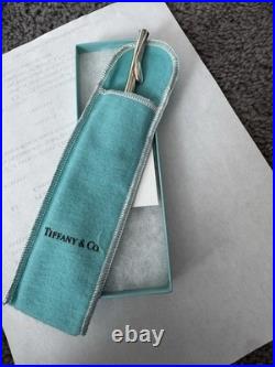 Tiffany & Co. Sterling Silver Ballpoint Pen with Silver Trim, Box & Pouch