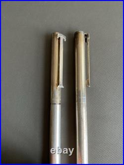 Tiffany & Co. Sterling Silver Ballpoint Pens Set of 2 One Engraved A. B