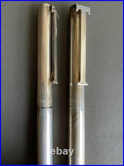 Tiffany & Co. Sterling Silver Ballpoint Pens Set of 2 One Engraved A. B